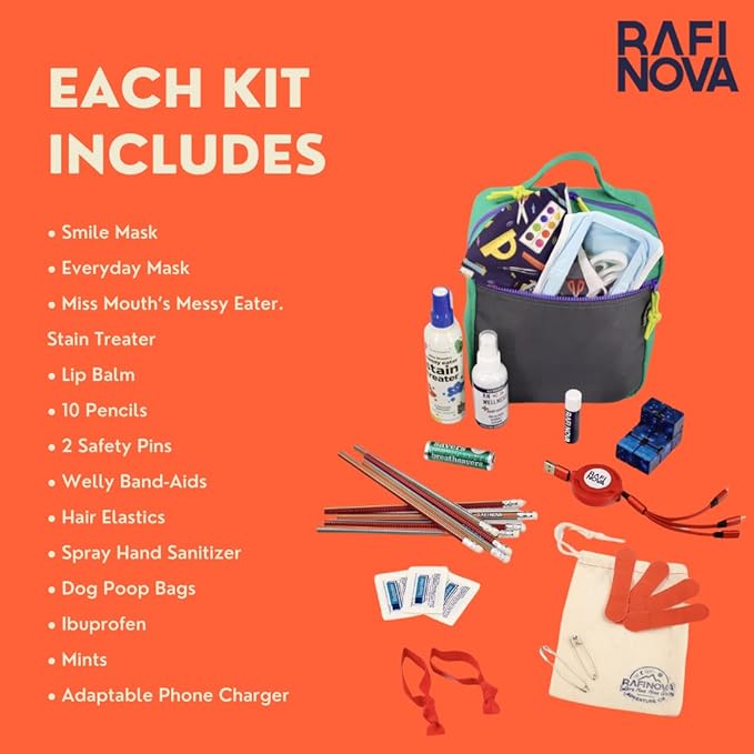 Oh Shit Kit Teachers Edition With All Essentials Face Coverings, Lip Balm, Adaptable Phone Charger and More