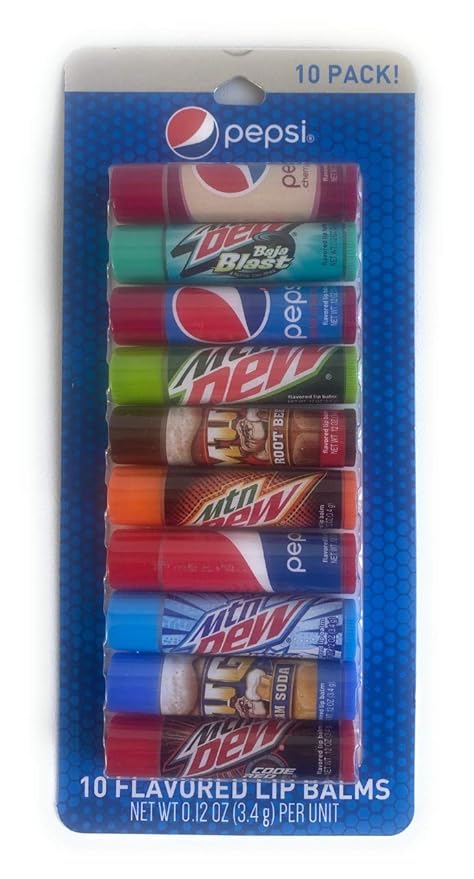 Taste Beauty Pepsi 10 Flavored Lip Balms (Pack of 1)