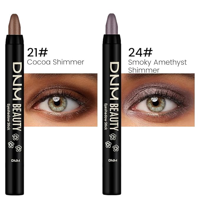 Kaely 2Pcs Cream Eyeshadow Sticks Set for Eyes Waterproof,Cocoa Shimmer & Smoky Amethyst Shimmer Matte Eye shadow Stick Pencil Pen Bulk sombras en crema para ojos 21+24