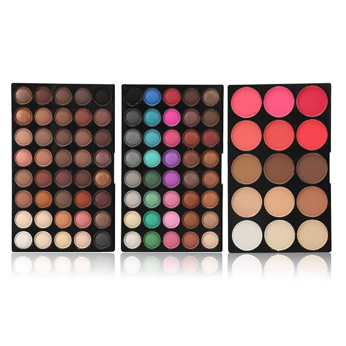 80 Colors Professional Eyeshadow Palette +15 Colors Blusher & Concealer Contour Eye Powder Makeup Cosmetic Set