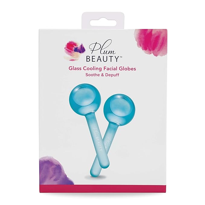 Facial Ice Globes - Cooling Massage Tools for Refreshing Skincare Routine, Enhances Self Care, Reduces Puffiness - Set of 2