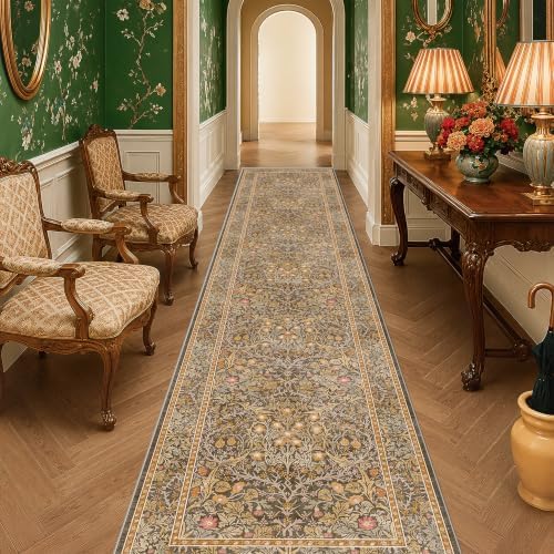 Brown Washable 3x16 Extra Long Runner Rug by HazoHaus