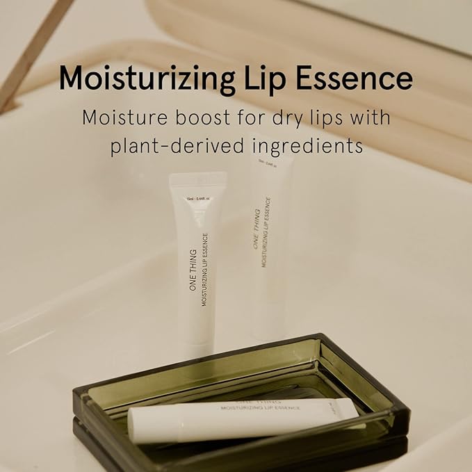 ONE THING Moisturizing Lip Essence 1 Count | Nourishing Soothing Moisturizing Hydrating Dry Rough Lips, Oil Butter Organic Plant Based Balm, Jojoba Argan Olive Oil | Vegan Korean Skin Care