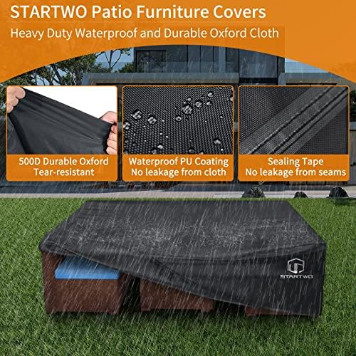 STARTWO Patio Furniture Covers, Outdoor Furniture Covers Waterproof，Black - Image 3