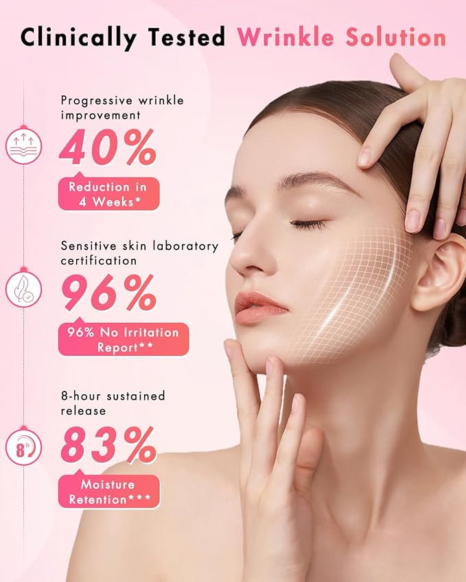 Forehead Wrinkle Patches & Smile Line Patches, Overnight Facial Wrinkle Treatment with Hyaluronic Acid, Aloe, Collagen & Vitamin E to Lift Smile Lines for Women 36pcs