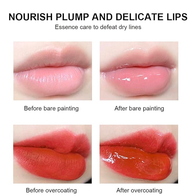 Lip Glowy Balm Hydrating Sleeping Lip Mask, Shine Glossy Finish Lip Oil - Reduce Lip Lines, Enhance Lip Color, Moisturizing & Plump Dry Chapped Lips Care Non-Sticky Lip Balm (#1 Peach)