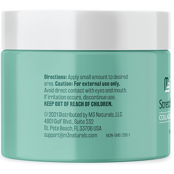 Stretch Mark Cream Infused with Collagen & Stem Cell Maternity Skincare Oil Removes Stretch Mark Prevention & Scar Remover Lotion Green Tea Extract & Raspberry Ketones by M3 Naturals