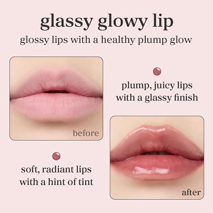 NOONI Korean Lip Oil - Applewine | Long-Lasting, Moisturizing, Plumping, Revitalizing for Dry Lips, Waterproof, No Peel Off, Hydrating, Nourishing Crystal Clear, 0.12 FL Oz