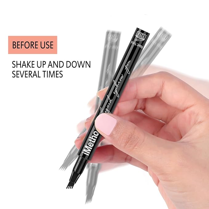 iMethod Eyebrow Pen - iMethod Eye Brown Makeup, Eyebrow Pencil with a Micro-Fork Tip Applicator Creates Natural Looking Brows Effortlessly and Stays on All Day, Light Brown