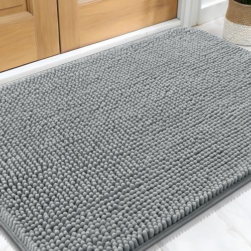OLANLY Dog Door Mat for Muddy Paws 34x21, Super Absorbent Chenille Mud Mat by OLANLY