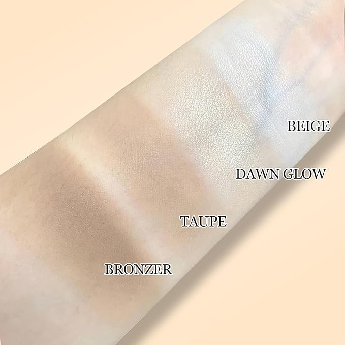Erinde Face Highlighter Palette, Pearl Glossy Face Illuminator Palette, Natural Glow Finish, Shimmer Smooth Baked Highlighter Powder, Long-lasting Sparkling Highlighter Makeup, 03 Dawn Glow
