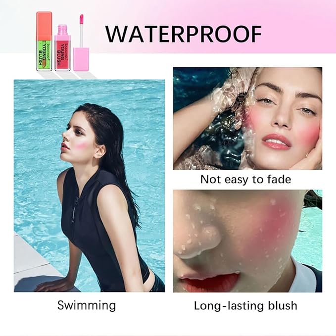 Color Changing Blush Oil, Skin's Natural PH Changing Blush for Dewy, Lightweight & Waterproof & Moisturizing Formula, Lasting Hydrating Rouge for All Skin, Easy To Blend, 6.5ml (Pink)