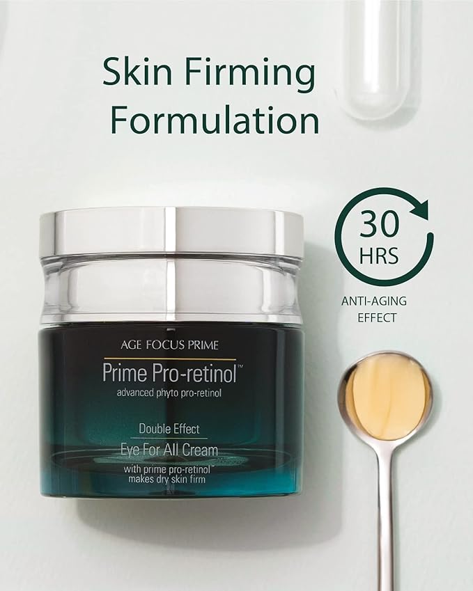 Isa Knox AGE FOCUS Prime Double Effect Eye For All Cream Set (3.4fl oz) - Korean Skincare Set, Lightweight Rich Eye Cream, Toner, Emulsion with Daytime Retinol,