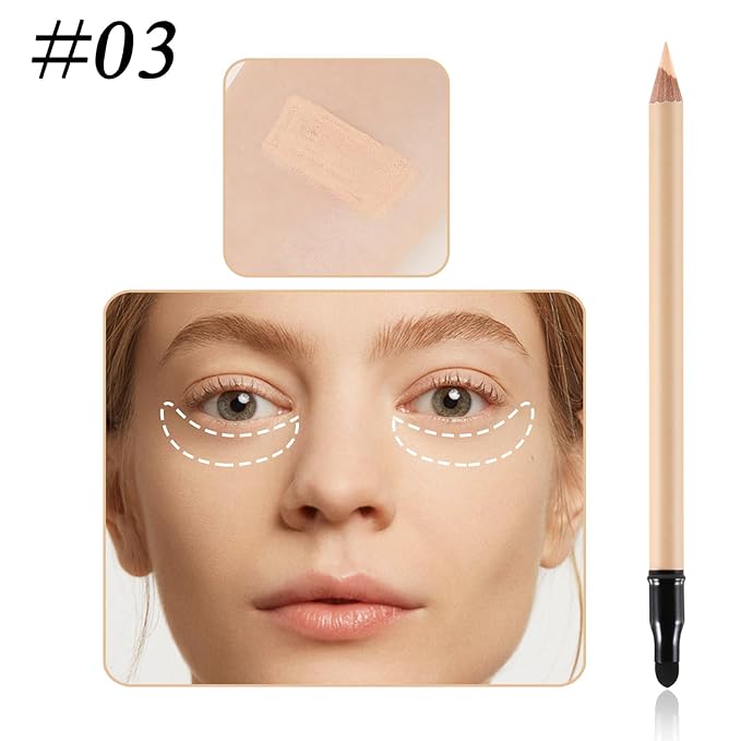 Concealer Pencil with Sharpner,Full Coverage,Waterproof Under Eye Concealer Stick for Dark Circles,Blemishes,Aging Spots,Acne,Freckles