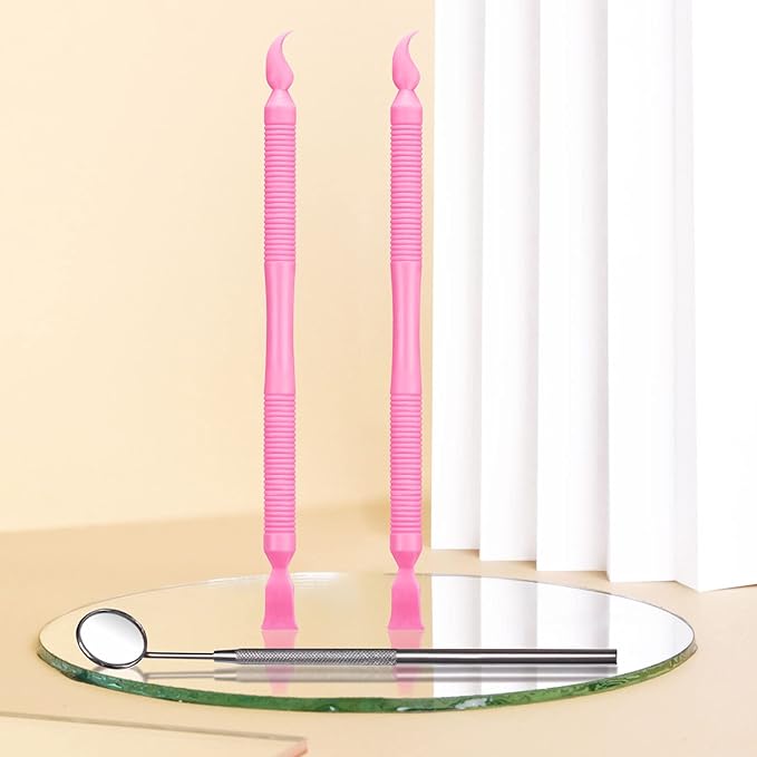 Libeauty Pink Eyelash Lift Tool, Lash Extension Supplies Metal Makeup Mirror, Lash Lifting Applicator Brush Needle for Salon or Home Use
