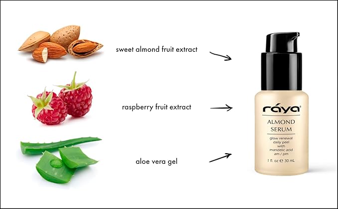 RAYA Almond Serum (508) | Exfoliating Facial Peel for Combination and Oily Skin | Helps Minimize Pores and Brighten Complexion