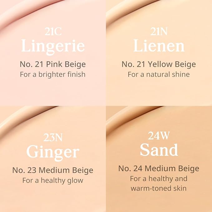 CLIO Kill Cover Mesh Glow Cushion Foundation ([Refill Included] 15g*2, 21N LINEN), Glass Skin, Long-Lasting, Lightweight, Buildable Coverage, Glowy Skin Makeup