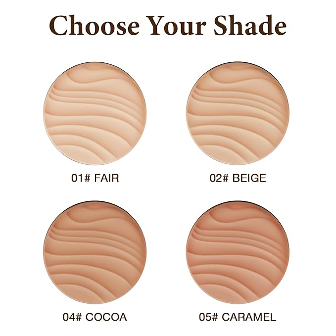 Pressed Face Powder, Flawless and Oil Control Pressed Setting Powder, Long Lasting Matte Finish 2# BEIGE 02