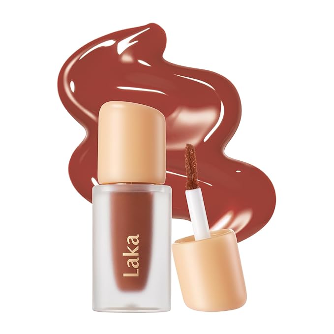 Laka Fruity Glam Lip Tint Mini, Glowing Lip Stain with Wide Color Spectrum, Hydrating & Lightweight Texture, Long-Lasting Bold Stain, Non-Sticky, Vegan, K-Beauty (#108 Salty)
