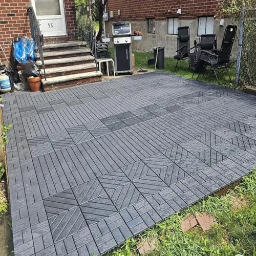 88 Pack Plastic Interlocking Patio Deck Tiles, Patio Floor Decking Tiles - Image 7