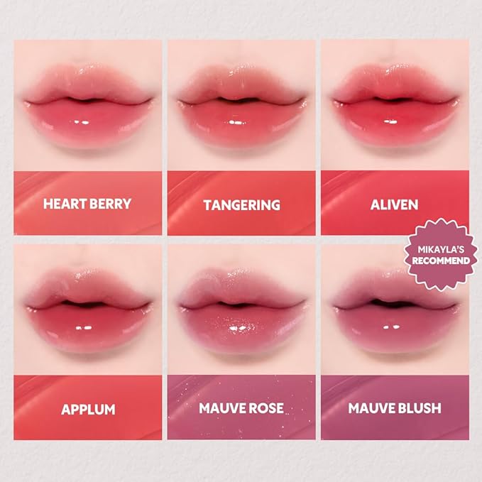 TIRTIR [*Mini Size Waterism Tinted Lip Gloss #09 Salmon Syrup, 0.06 Fl Oz – Kiss Ready Lipgloss, 12H Long Lasting Non Sticky Natural Tinted Glow Korean Multiuse Cheek and Lip Tint for Women gift