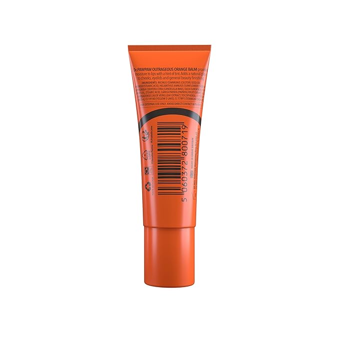 Outrageous Orange Balm, Multi-Purpose Natural No Fragrance, for Hydrating Lips, Skin, Hair, Cuticles, Nails & Beauty Finishing (10 ml)