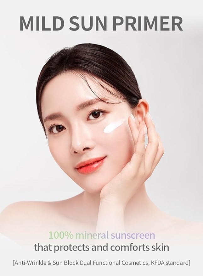 Korean Face Primer 30ml - Korean Makeup & Skincare Lightweight Corrector Base SPF40 PURPLE - Reduces Dullness, Moisturizes for Red, Sensitive Skin witj Aloe (Primer - Purple Tinted)