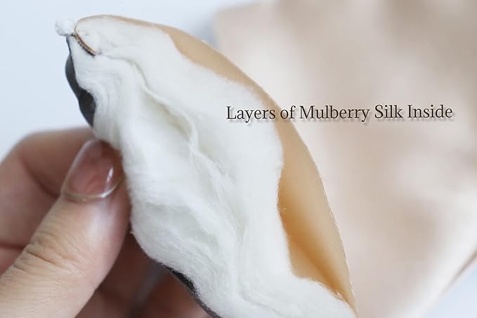Premium 25 Momme Mulberry Silk Eye Mask for Sleeping (Champagne)