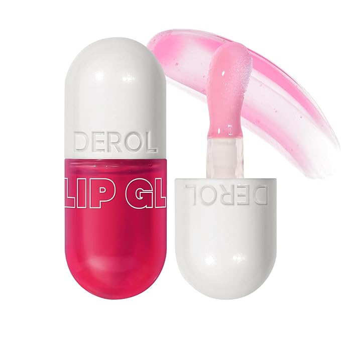 Lip Plumper Raspberry (0.19 Fl. Oz.) Lip Gloss Natural Lip Oil 2in1 Lip Care Serum for Beautiful Fuller-Looking Lips, Hydrating & Reduce Fine Lines,Cherry
