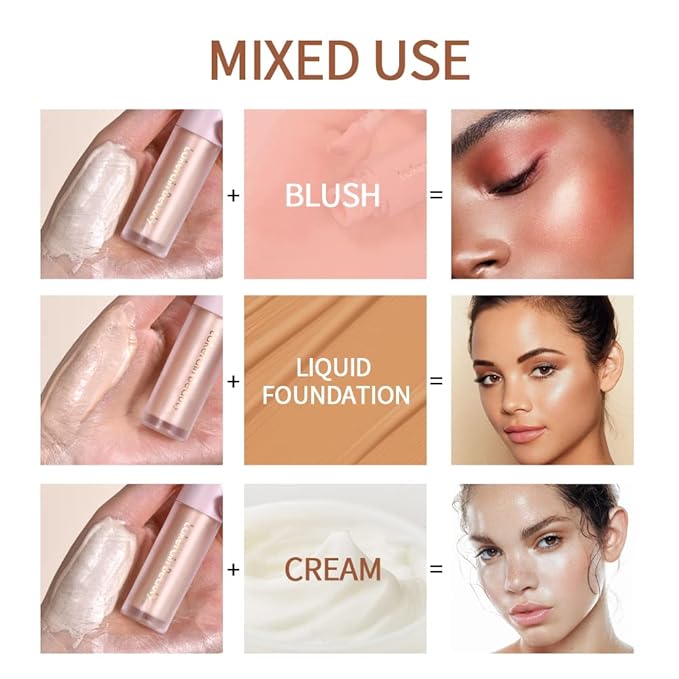 Liquid Highlighter - Luminous Finish Light Liquid Luminizer Makeup Enhanced with Pearl Particles & Botanical Blend, Weightless Dewy Glow for Radiant Skin, Vegan, Cruelty-Free (#01 Moonlight)