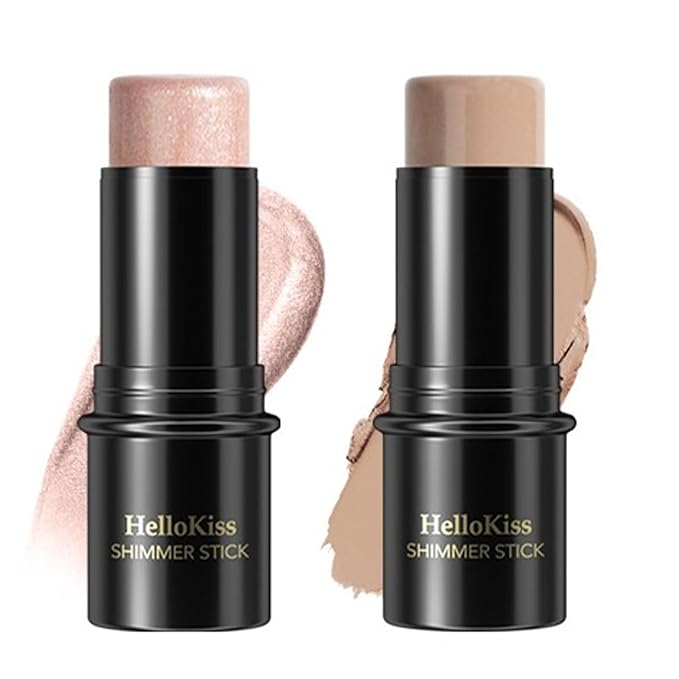 MIELIKKI 2Pcs Cream Contour Stick Makeup, Highlighter Stick and Bronzer Stick for Face Sculpting, Easy to Apply & Blend, Long Lasting, Waterproof, Matte Finish,0308