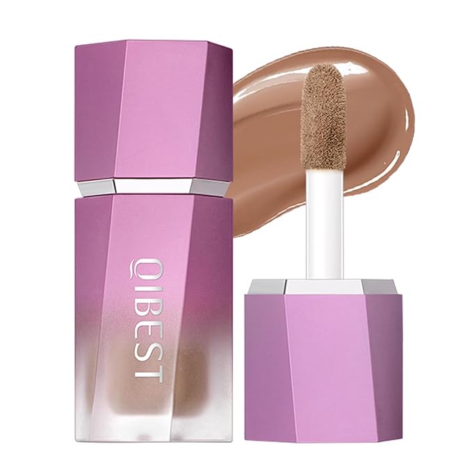 Soft Liquid Contour Stick, Liquid Face Bronzer Stick Built-in Sponge Tip, Cool Toned Liquid Contour for Women and Girl, Lightweight Blendable Cream Bronzer Stick Makeup,06 Brown