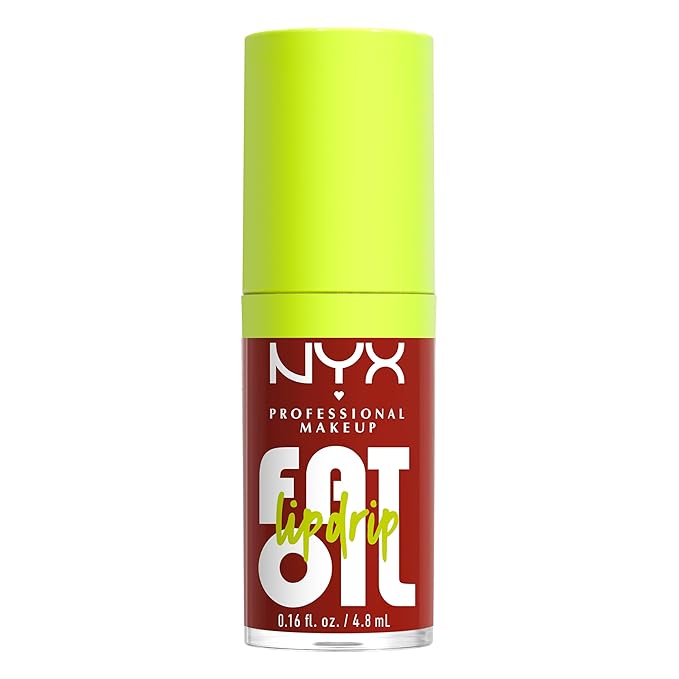 NYX PROFESSIONAL MAKEUP Fat Oil Lip Drip, Moisturizing, Shiny and Vegan Tinted Lip Gloss - Losin Cone-trol (Neutral Nude)