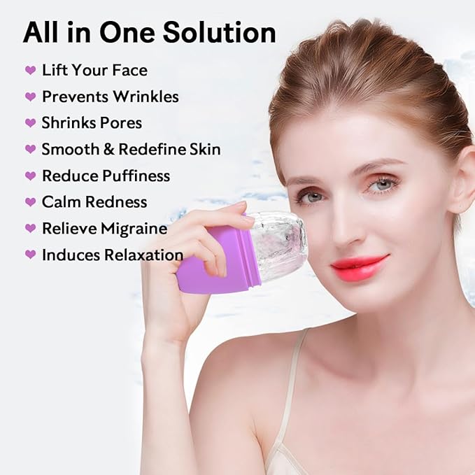 LATME Ice Cube Roller for Face Eyes,Reusable Silicone Ice Mold,Womens Gifts,Face Massager Roller Puffiness Migraine Pain Relief and Minor Injury