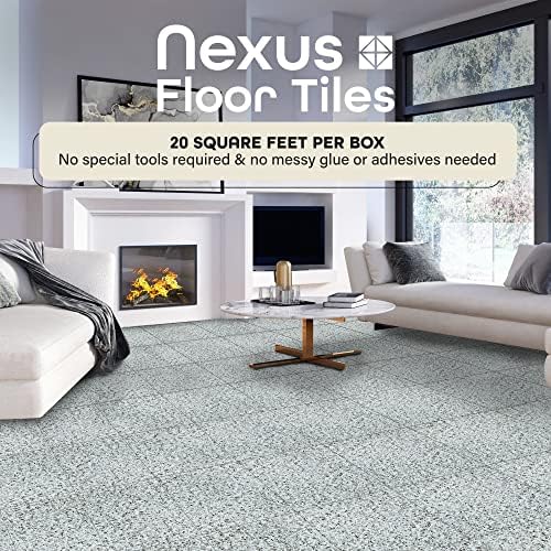 Nexus Self Adhesive 12-Inch Vinyl Floor Tiles, 20 Tiles, Peel & Stick - Image 2