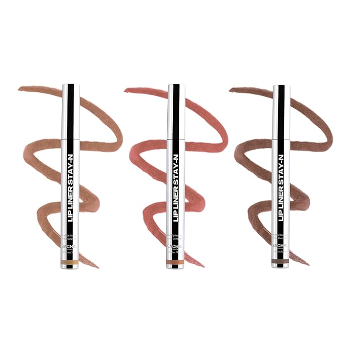 Sacheu Lip Liner STAY-N Peel Off Lip Stain — Long Lasting Matte Lip Tattoo Transfer Proof Lipstain Infused with Hyaluronic Acid & Vitamin E for All Skin Types — Vegan & Cruelty-Free, Core Bundle
