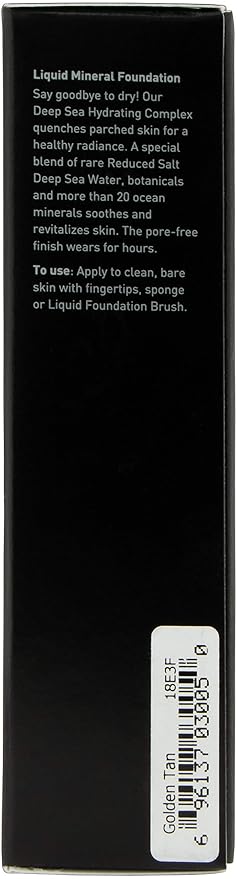 Youngblood Mineral Cosmetics Liquid Mineral Foundation, Golden Sun (Old Version) | Full Coverage Mineral Lightweight Makeup | Vegan, Cruelty Free, Paraben Free