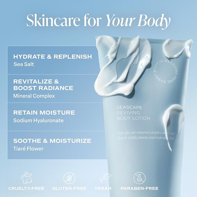 Saltair Body Lotion - 2 Pack Moisturizing Lotion For Dry Skin. Seascape Scented Hydrating Body Cream with Nourishing Moisturizer Formula. Skin Care for Women and Men. 2x 10oz Tubes