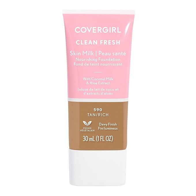 COVERGIRL, Clean Fresh Skin Milk Foundation, Tan/Rich, 1 Count (packaging may vary)