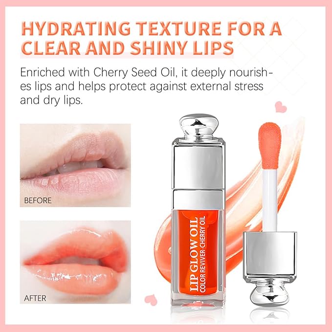 Hydrating Lip Glow Oil, Moisturizing Plumper Lip Gloss, Transparent Plumping Balm, Tinted Balm Care 0.2 OZ - 012 ROSEWOOD