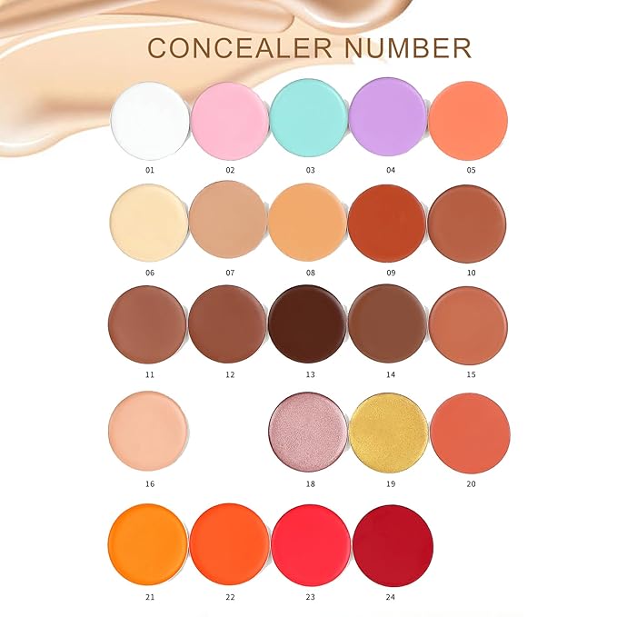 Cream Concealer Corrector Correcting Contour Makeup Set under Eye Concealer Cream Kit for Dark Circles and Blemish 21