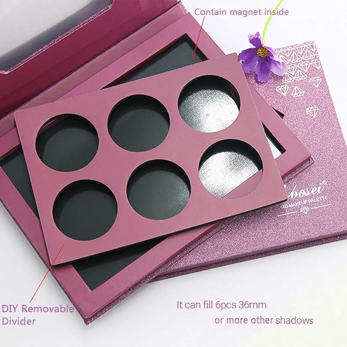 Medium-Sized Magnetic Makeup Palette with Diamond-Shaped Transparent Window