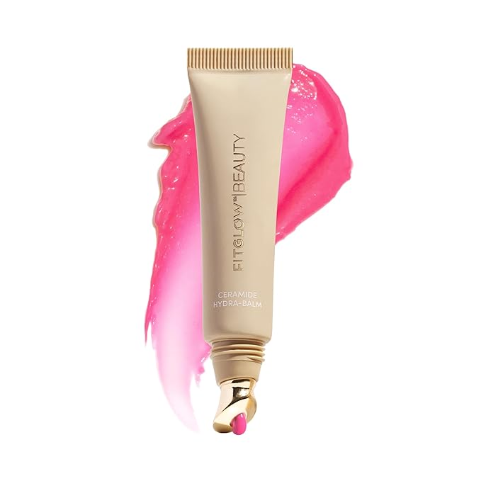 Fitglow Beauty Ceramide Hydra-Balm Lip Gloss | Hydrating Lip Serum with Peptides & Glutathione | Plumping & Anti-Aging Lip Skincare | Dry & Chapped Lip Repair | Vegan & Cruelty-Free | 12g - Liv