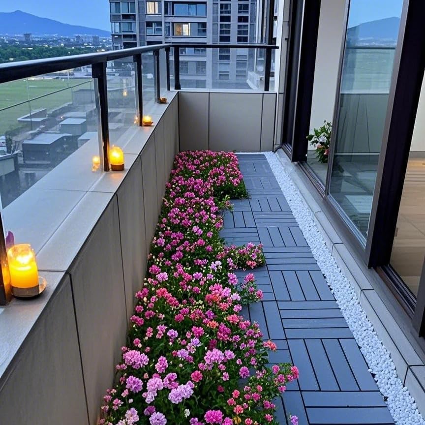 44-Pack Interlocking PP Deck Tiles, All-Weather Anti-Slip Patio Tiles - Image 4