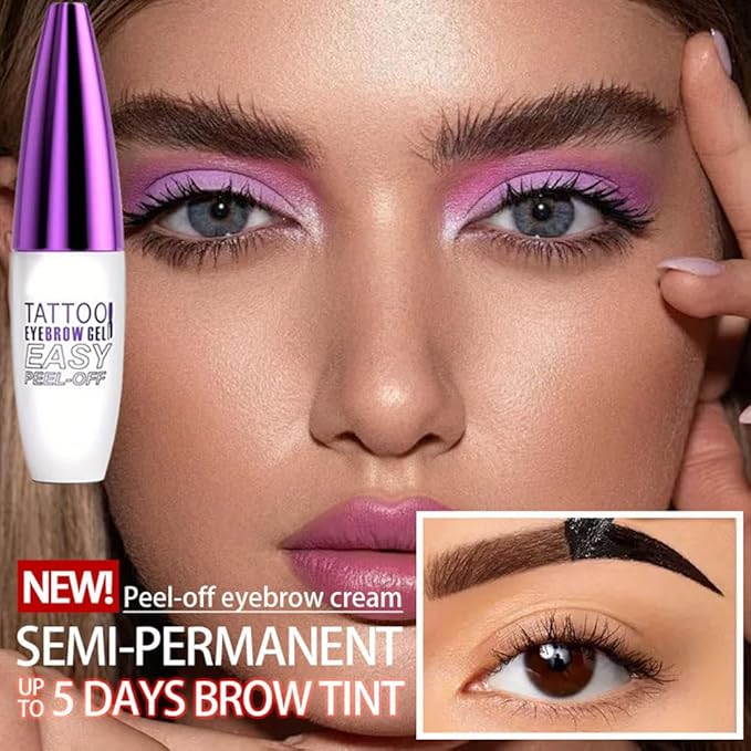 2Pcs Dark Brown Peel Off Brow Tint Gel - Waterproof & Sweatproof Tattoo Effect, Transfer-Resistant Multi-Day Wear, All Skin Types Mother’s Day Gift Set
