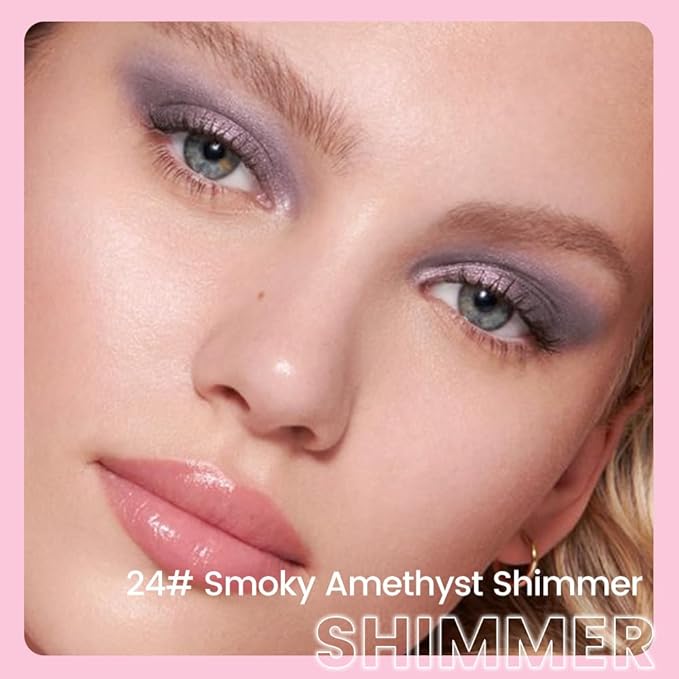 Kaely 2in1 Cream Eye Shadow Brightener Sticks for Eyes, Pencil Eyeshadow Applicator Stick Waterproof Pigmented, Eye Shadow Palette Highlighter Makeup, sombras para ojos, 24 Smoky Amethyst Shimmer