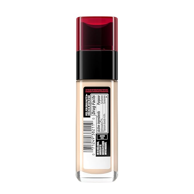 L'Oreal Paris Makeup Infallible Up to 32 Hour Fresh Wear Lightweight Foundation, 400 Pearl, 1 Fl Oz, Packaging May Vary