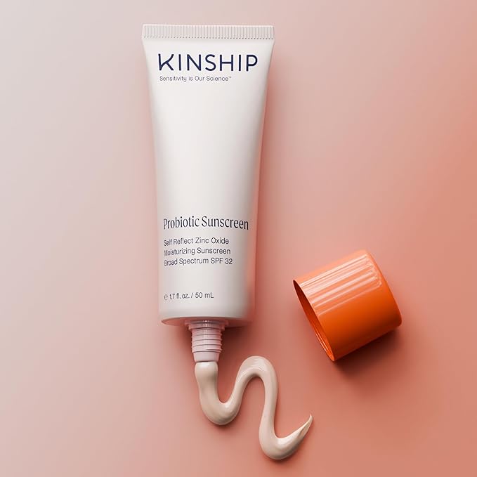 Kinship Zinc Oxide Mineral Sunscreen for Face Self Reflect SPF 32 | Vegan, Reef Safe, Non Toxic Eczema Sunscreen for Sensitive Skin | Sunblock Face Moisturizer with SPF (3.5 oz)