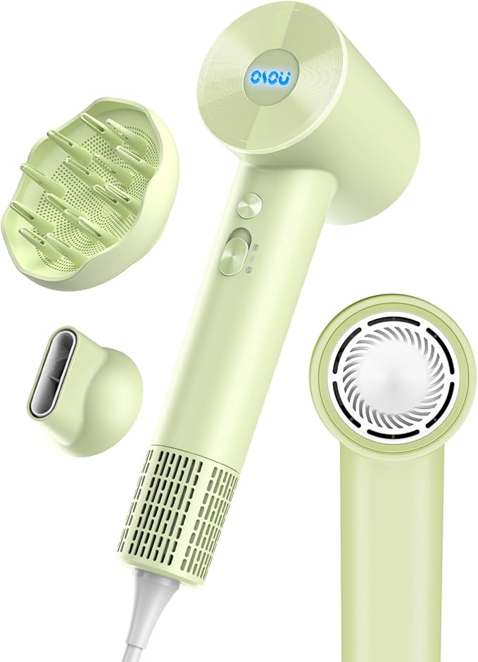 Hair Dryer with Diffuser for Curly Hair, Negative Ionic Hairdryer, High-Speed Blow Dryer with 110, 000 RPM Brushless Motor, Fast Drying Lightweight Travel Hairdryer, Low Noise Quiet Hair Dryers
