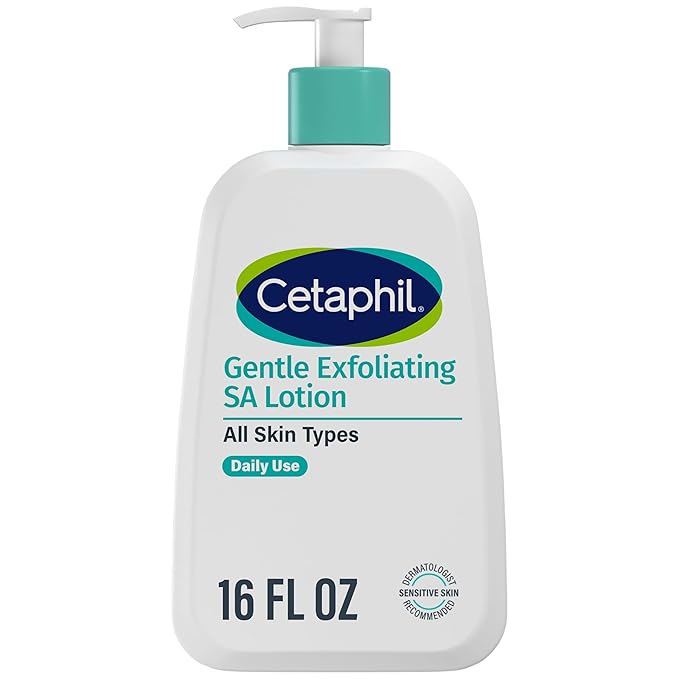 Cetaphil Gentle Exfoliating SA Lotion, Lightweight Moisturizer for All Skin Types, 16 Fl oz Pump Bottle, Salicylic Acid, Mandelic Acid & Gluconolactone, Gently Exfoliates, Dermatologist Recommended Brand